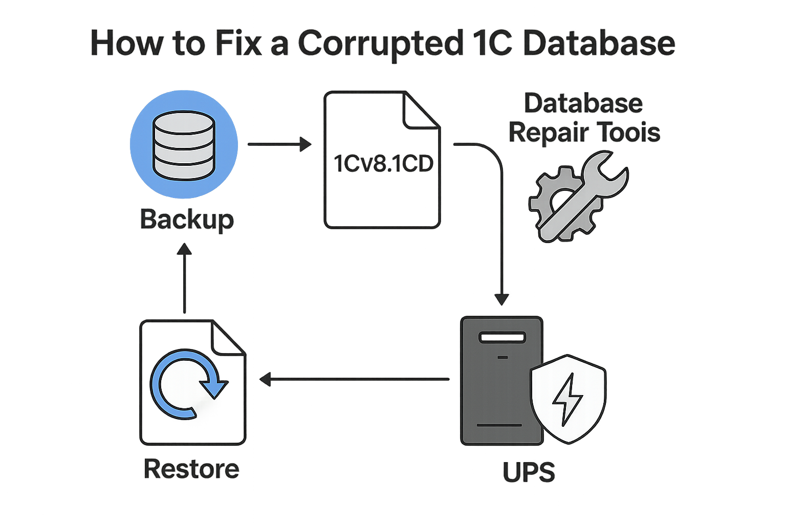 Как исправить ошибку «Файл базы данных поврежден 1Cv8.1CD» в 1С: подробный чек-лист