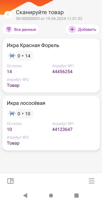 Работа с документом в DataMobile